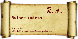 Rainer Aminta névjegykártya